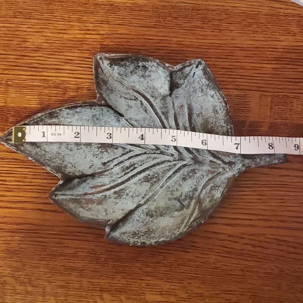 Patina Metal Candle Holder / Tray